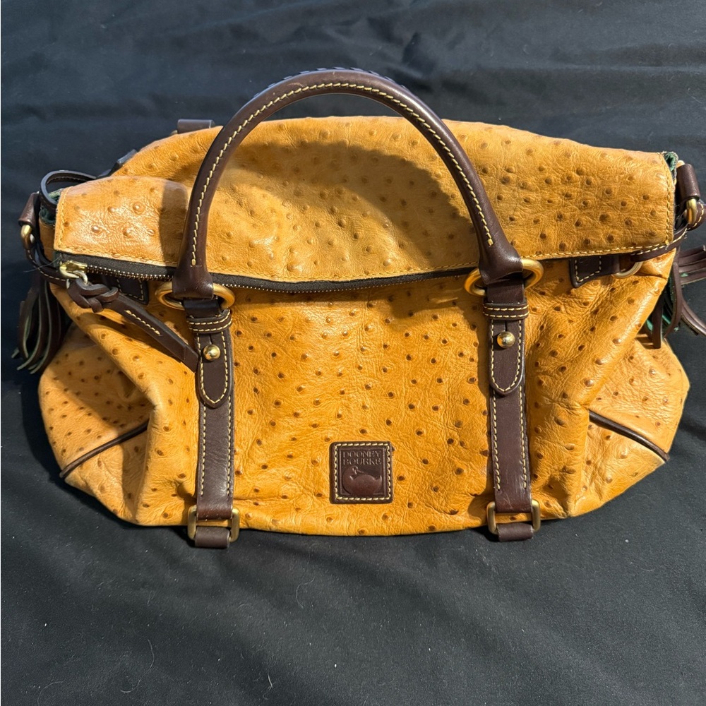 Dooney & Bourke Mustard and Dark Brown Satchel